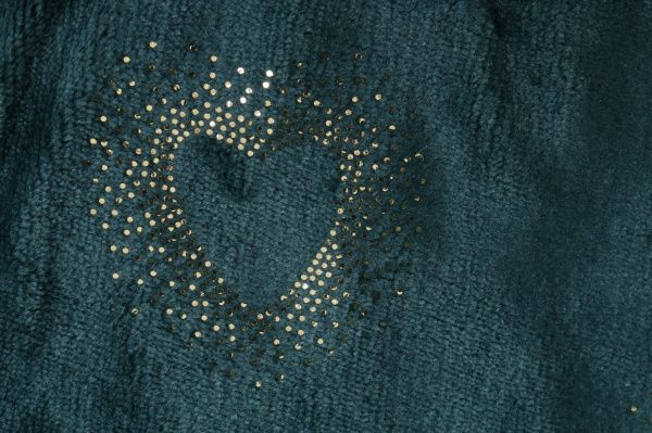 Плед Basic Shine Hearts 200x220 см темно-зелений із малюнком La Nuit 