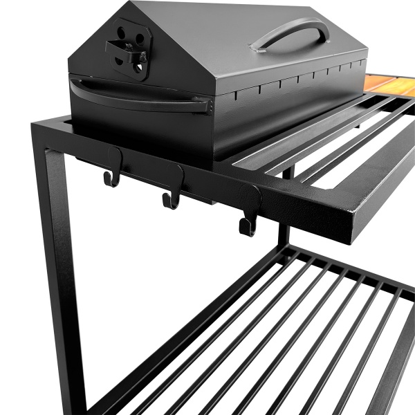 Мангал-барбекю Metalzavod ЛОФТ MLB9-4C на 9 шампуров 4 мм на дровнице С