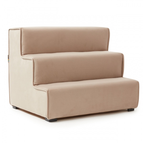 Пандус-ступени с лежанкой PETBED Velor правый 55x42x42 см бежевый