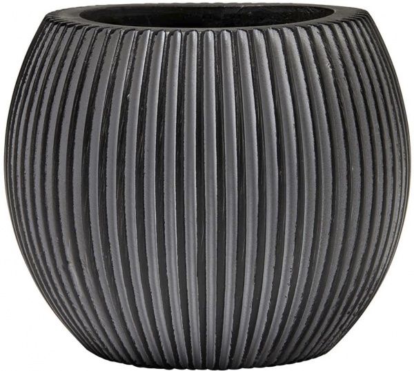 Кашпо керамическое Capi Groove круглый 0,4л черный (091643) 