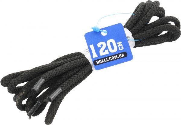 Шнурок  Rolli круглий 120 см чорний