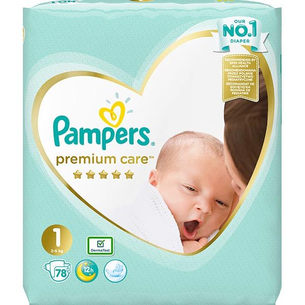 Подгузники Pampers Premium Care Newborn 1 2-5 кг 78 шт.