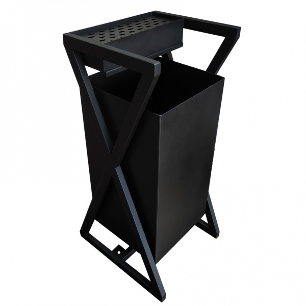 Урна вулична для сміття з попільничкою С3-50 50 л чорний