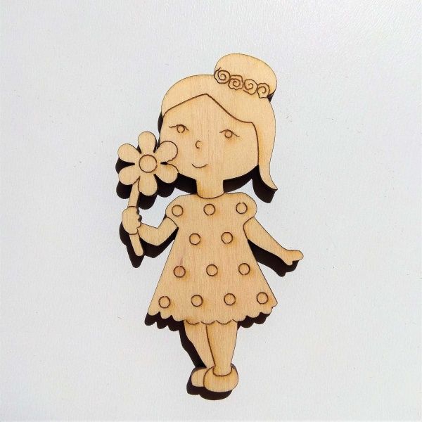 Заготовка Девочка с цветком 4D 42 Фанера 
