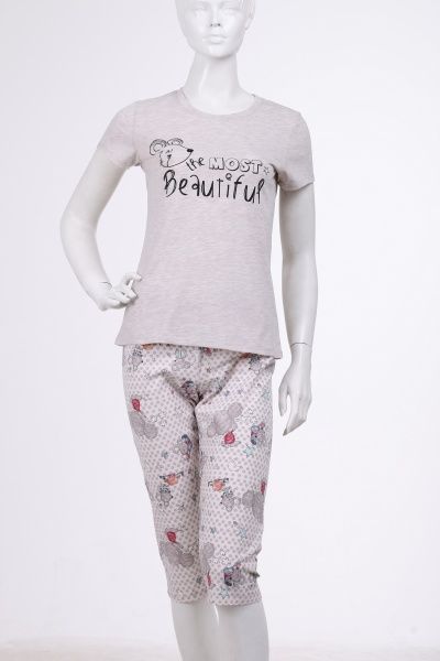 Пижама женская Roksana Mouse 782/16008 р. XL бежевый с рисунком 