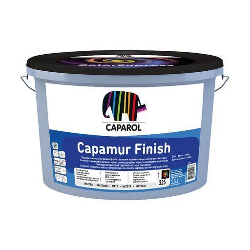 Фарба фасадна силоксанова Caparol Capamur Finish B1 мат біла 2,5л 