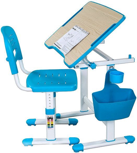 Комплект парта и стул-трансформер FunDesk Piccolino II Blue