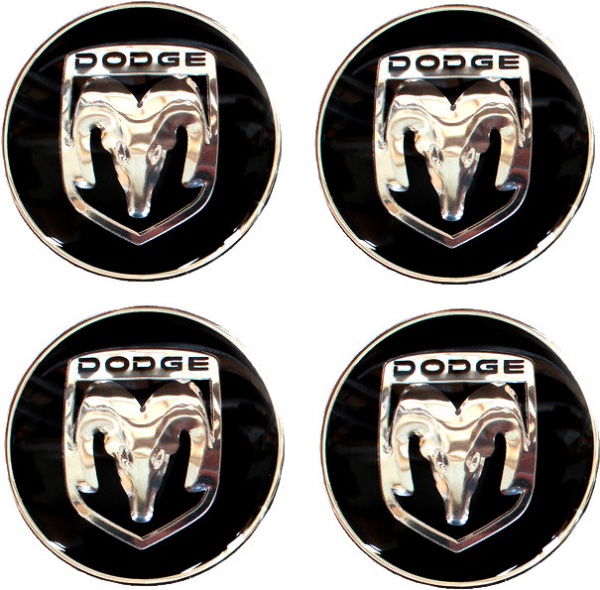 Наклейка-шильда Dodge 60 мм на колпаки и диски