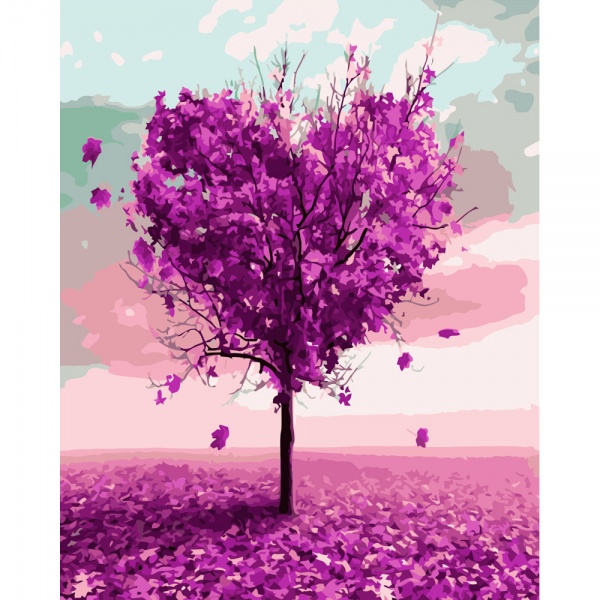 Раскраска по номерам Strateg Дерево влюбленных мечтаний 40х50 см GS097