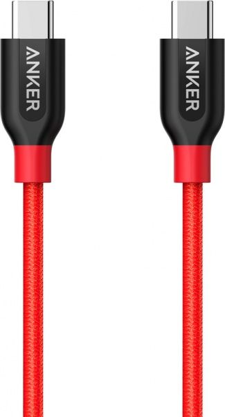 Кабель Anker USB Type-C – USB Type-C 0,9 м красный (A8187H91) Powerline