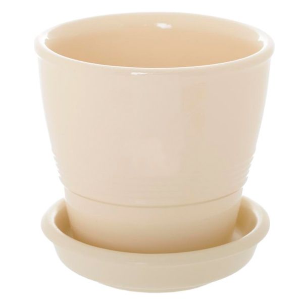 Горшок керамический Ориана-Запорожкерамика Ведро №5 бежевый круглый 0,23л бежевый (009-5-016) 