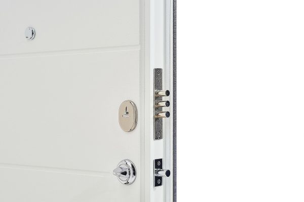 Двері вхідні Міністерство дверей КС-202+ (квартира) грифель горизонт / пломбір горизонт 2050x960мм ліві