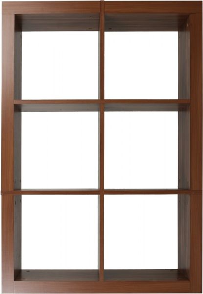 Стеллаж двухсторонний Inteo Кубус МИКС 2х3 792x1146x290 мм орех 