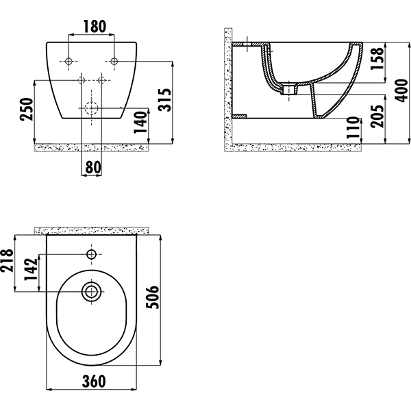 Биде подвесное Creavit Free FE510.00000