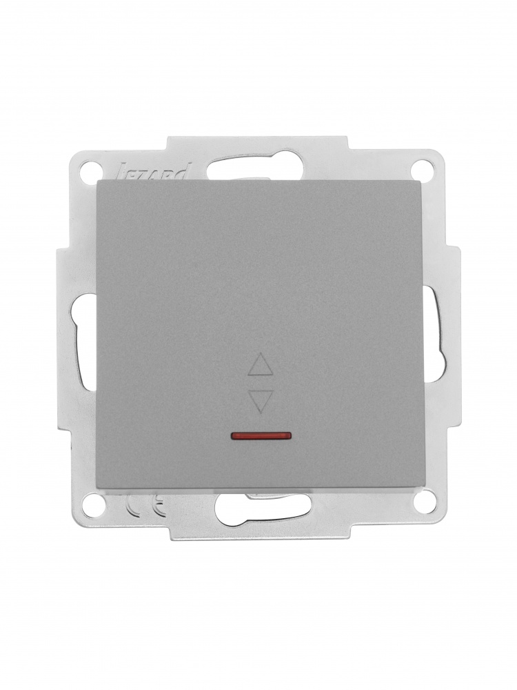 Выключатель проходной одноклавишный Lezard Vesna с подсветкой серый 742-3588-114