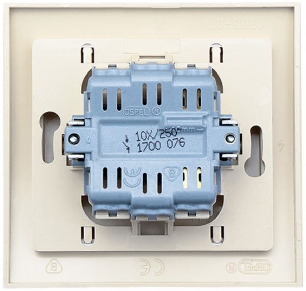 Выключатель одноклавишный Ospel Kier без подсветки 10 А 250В IP20 кремовый LP-1W/01