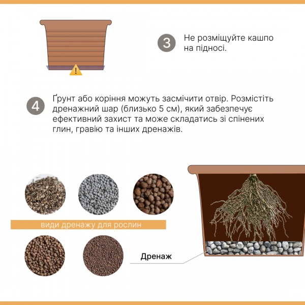 Вазон керамический Terraneo Como 700072 круглый 14,5 л терракотовый 