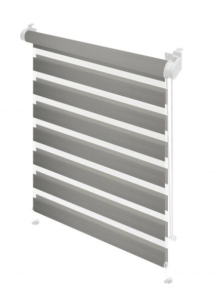 Ролета день-ночь Gardinia Мини Зебра 61,5x150 см пепельно-серая 