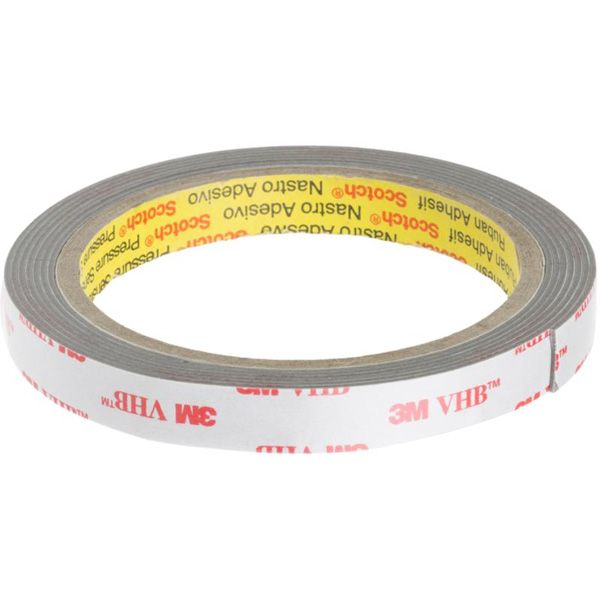 Монтажная двусторонняя лента 3M VHB сверхпрочная серая 12 мм х 2 м толщина 1,1 мм