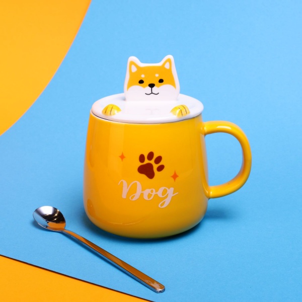 Чашка с крышкой Phone Break Yellow 400 мл A0520-JZ20S08Y Astera