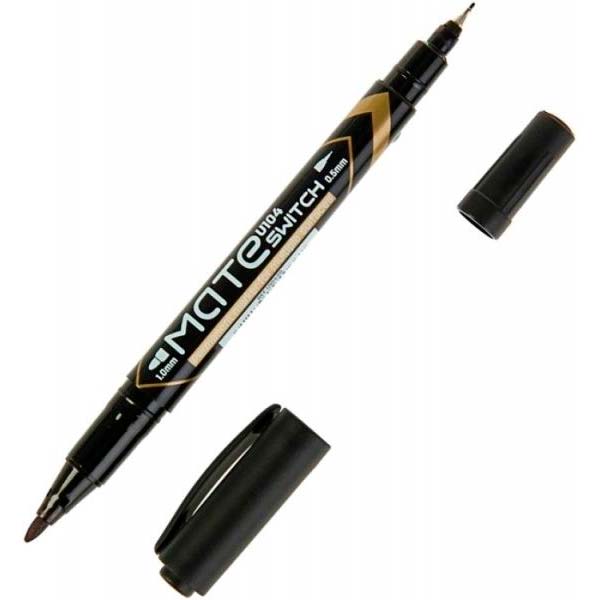 Маркер перманентный Deli двухсторонний 0.5-2 мм EU10420 черный