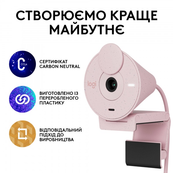 Веб-камера Logitech BRIO 300 FHD Rose (960-001448)