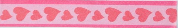 Лента бумажная самоклеющаяся Розовые сердца 1.5см * 5м 740574 