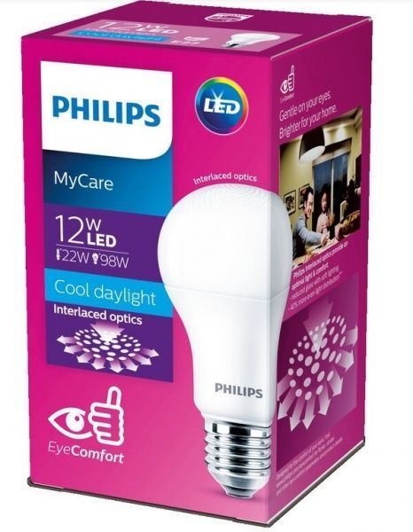 Лампа светодиодная Philips LEDBulb 12 Вт A60 матовая E27 220 В 6500 К 