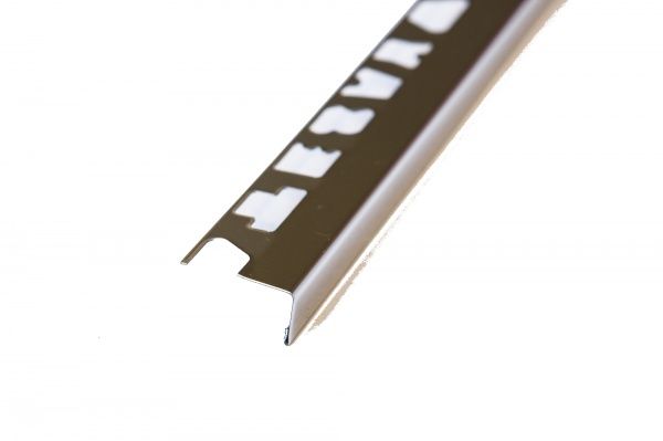 Профиль завершающий нержавеющая сталь 10 мм 2,7 м серебро глянец 