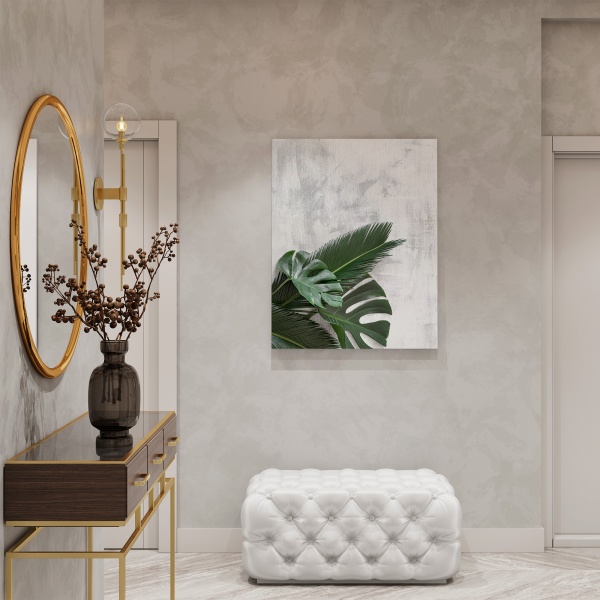 Картина на холсте Листья на мраморе 50x70 см WS Holst 14082224 