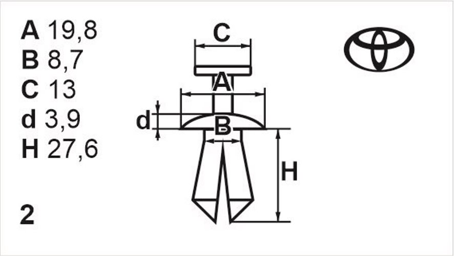 Клипса с резьбовым штырьком универсальная Romix (B19739)