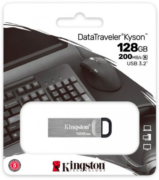 Накопичувач Kingston DT KYSON 128 ГБ USB 3.2 (DTKN/128GB) 
