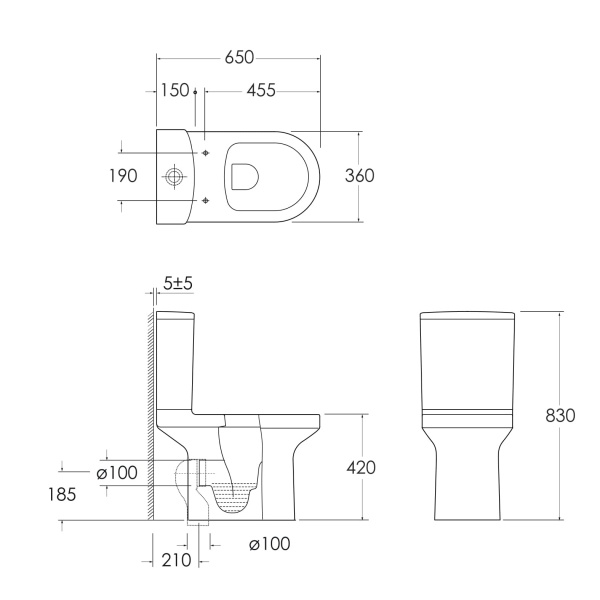 Унитаз-компакт BreclavRimless i11245 с сиденьем soft-close