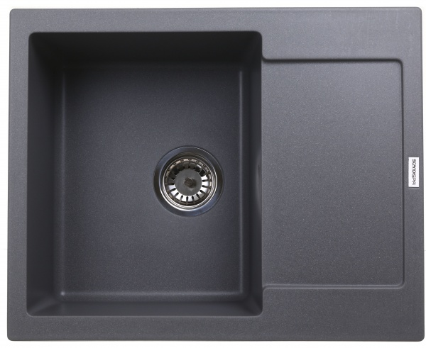 Мийка для кухні ScandiSPA Compact 615 сіра з сифоном 