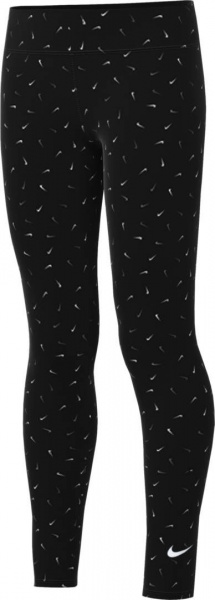 Лосины Nike G NSW ESSNTL MR TGHT LOGO PRNT DX5026-010 черный