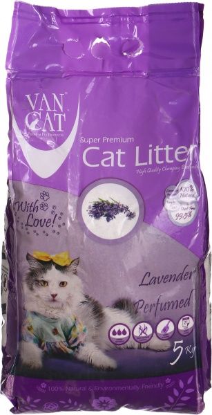 Наполнитель для кошачьего туалета VanCat Lavender 5 кг 55448