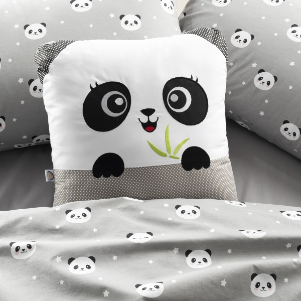 Подушка іграшка Панда 45x45 см сірий IDEIA 