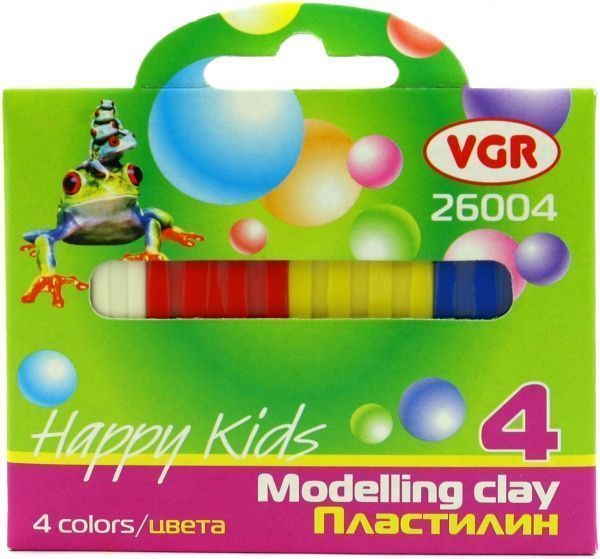 Пластилін Happy Kids VGR 4кол, 30 гр VGR