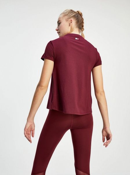 Футболка Tommy Hilfiger Бавовна MIX CHEST LOGO TOP S10S100445-VLP M бордовий
