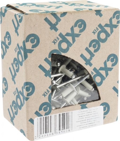 Заклепка 4x10 мм 100 шт белый RAL 9010 EXPERT FIX