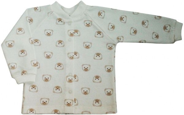 Кофтинка дитяча Baby Veres Baby Bear р.74 білий із коричневим 