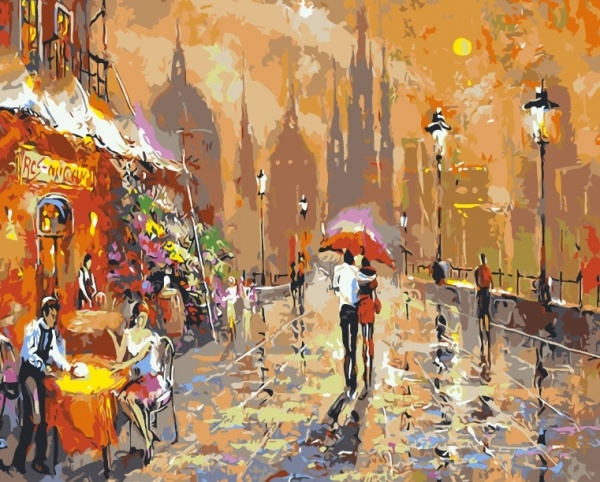 Картина за номерами Вечір у місті bk_1306 40x50 см BookOpt 