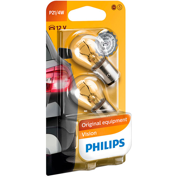 Лампа розжарювання Philips Vision (12594B2) P21/4W BAZ15D 12 В 21/4 Вт 2 шт