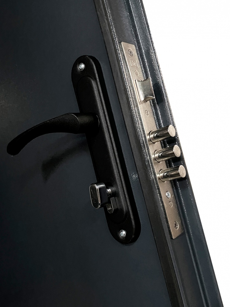 Двері вхідні Міністерство дверей ТехноБуд мет/мет-1 сірий 2050х860 мм праві