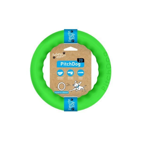 Игрушка для собак PitchDog кольцо для апортировки d 20 см салатовое