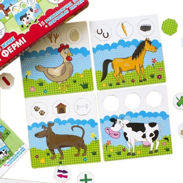 Пазли картонні Ранок Хто живе на фермі: IQ-club для малюків .