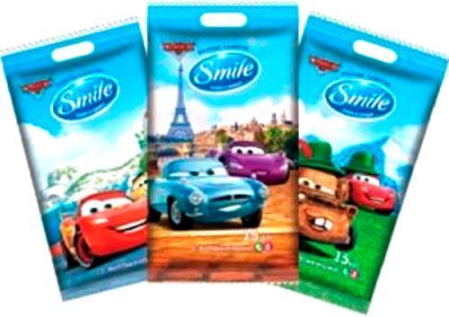 Детские влажные салфетки Smile Тачки 15 шт.