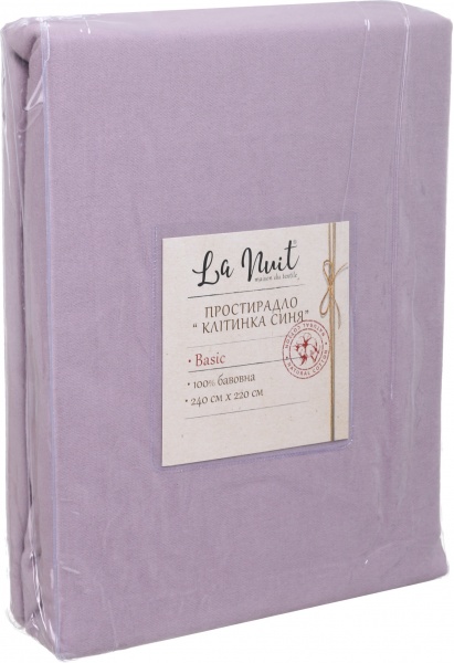 Простынь Клетка синяя (фланель) 220x240 см La Nuit 