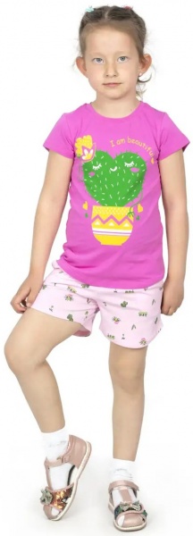 Комплект для дівчаток Roksana №0033/16085 Cacti р.98–104 рожевий із принтом №0033/16085 