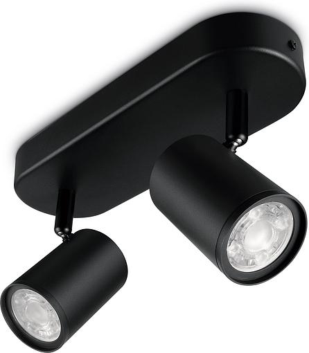 Светильник светодиодный WiZ IMAGEO Spots 2x5W 2200-6500K RGB Wi-Fi черный (929002659101) 